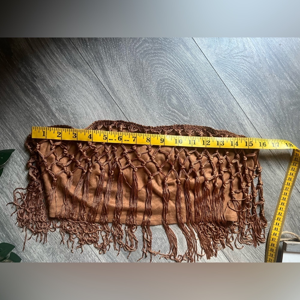 Bear Dance & HYFVE Cognac Fringe Skirt Wrap Top & Bandeau Top Rave Bundle Size L - Picture 10 of 16